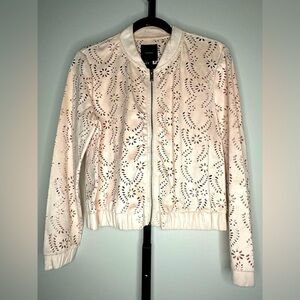 Forever21 Sheer Pink (Blush) Eyelet Casual Jacket - Size M NWT